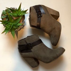 CARLOS By Carlos Santana taupe booties with buckle